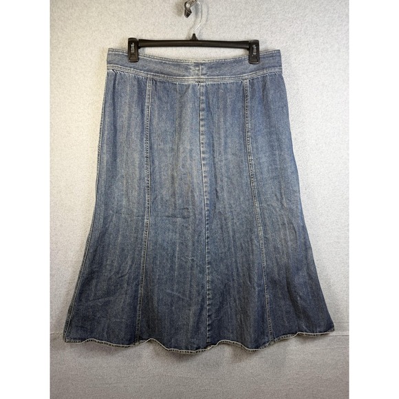 Liz Claiborne Dresses & Skirts - Liz Claiborne Skirt Womens 16 Blue Denim A Line Flare Midi Casual Cotton